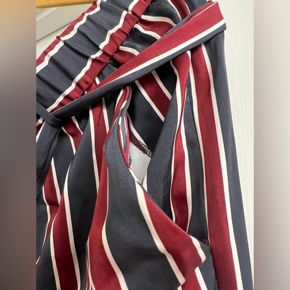 Frame Easy striped charmeuse wild leg pants MEDIUM - Picture 6 of 8